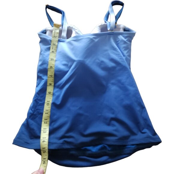 Bleu Rod Beattie Twist Bandeu Tankini top, blue white ombre - Picture 4 of 6